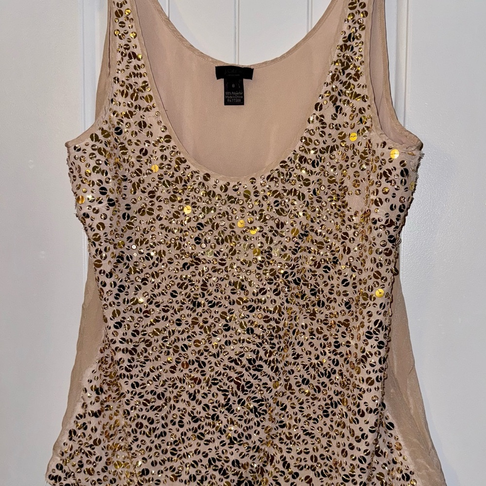 J. Crew Gold Sequin Tank Top